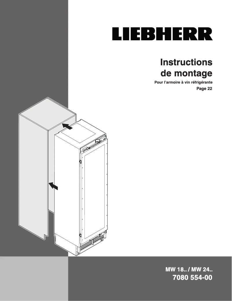 Page n°1 - Guide d'installation Liebherr EWT 9175
