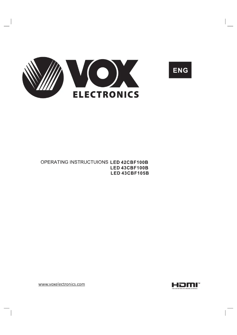 Page 1 de la notice Manuel utilisateur VOX LED 42CBF100B