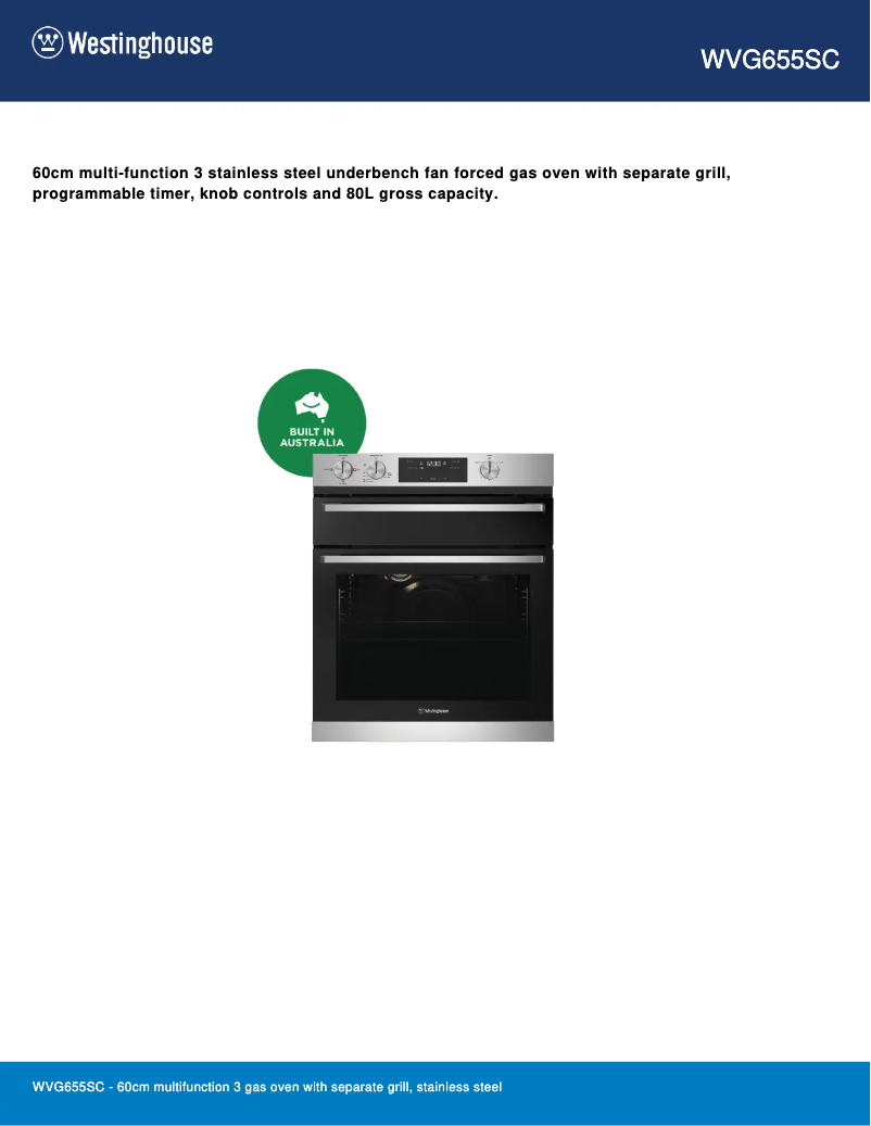 Image de la première page du manuel de l'appareil WVG655SC