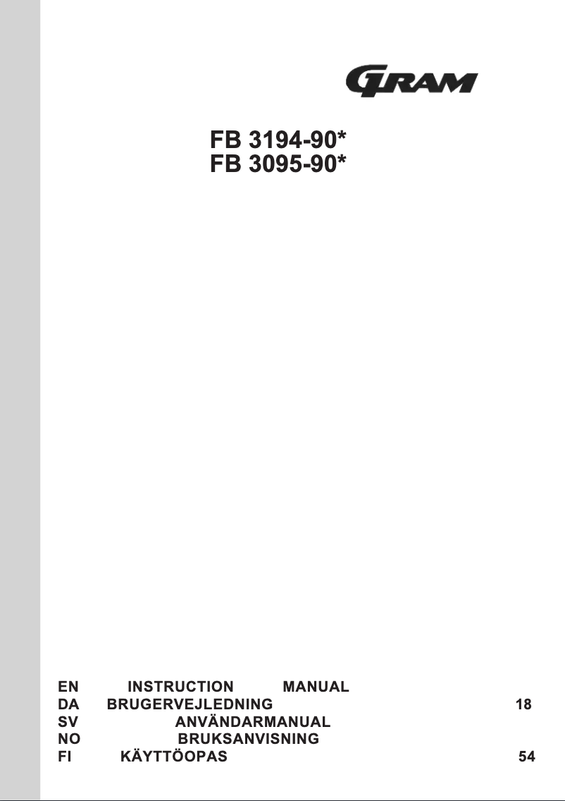 Page n°1 - Mode d'emploi Gram FB 3095-90/1