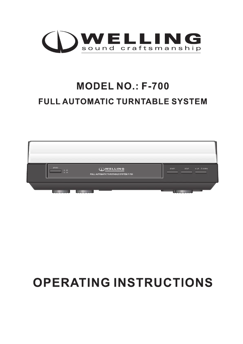 Page 1 de la notice Manuel utilisateur Welling F-700