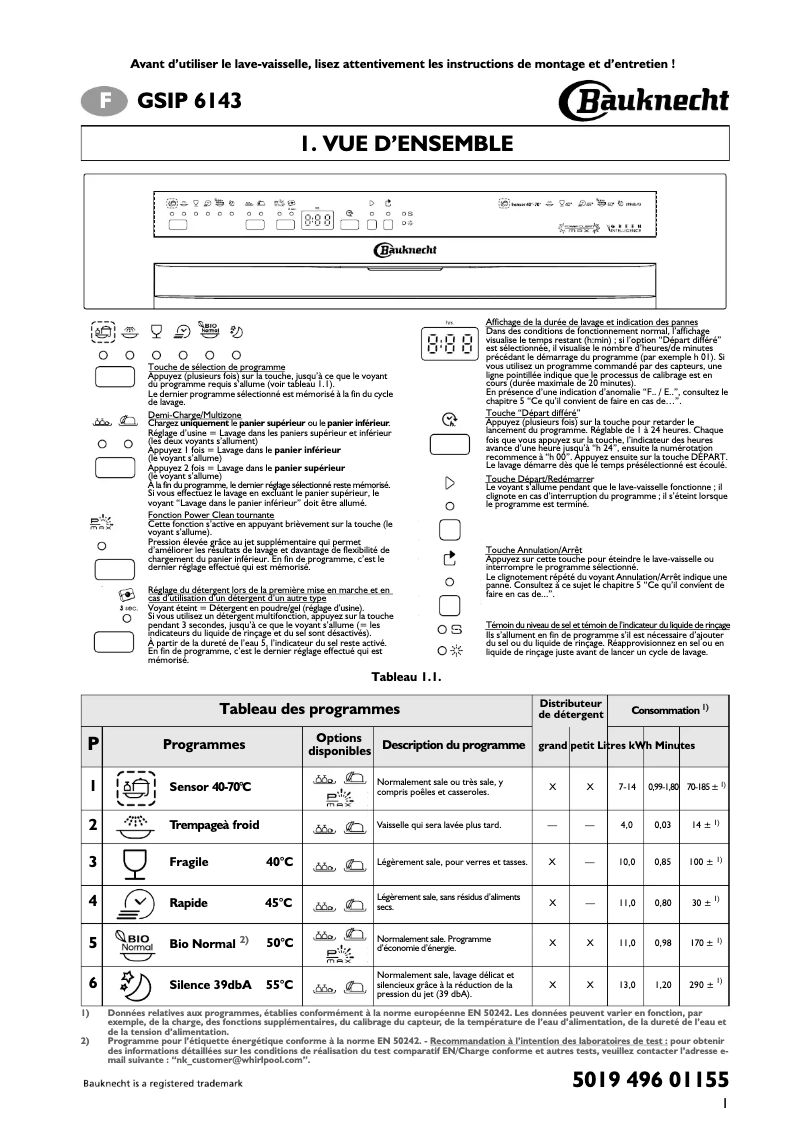 Image de la première page du manuel de l'appareil GSIP 6143