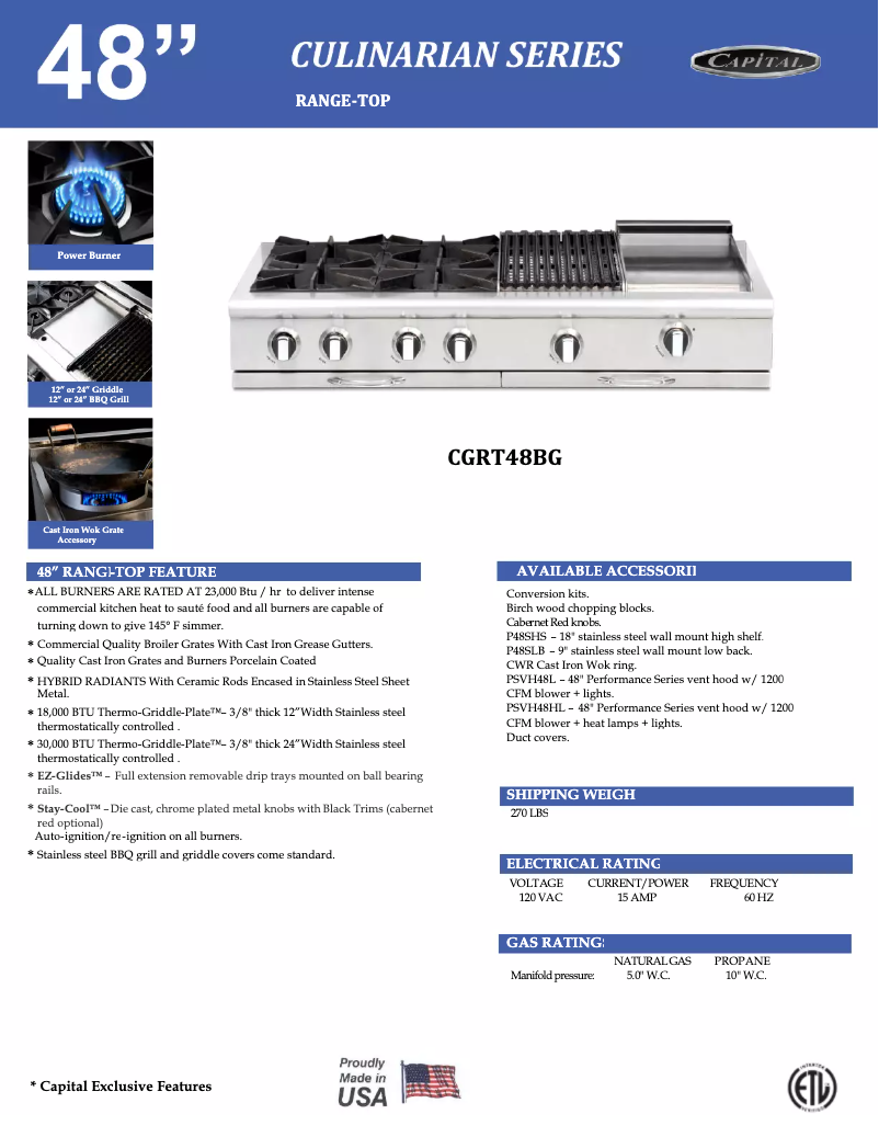 Página 1 del manual Guía de instalación Capital CGRT484GGL