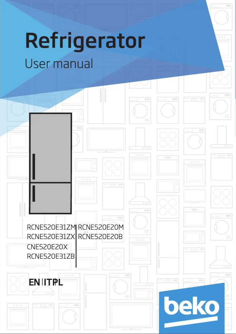 Page 1 de la notice Manuel utilisateur Beko RCNE520E31ZB