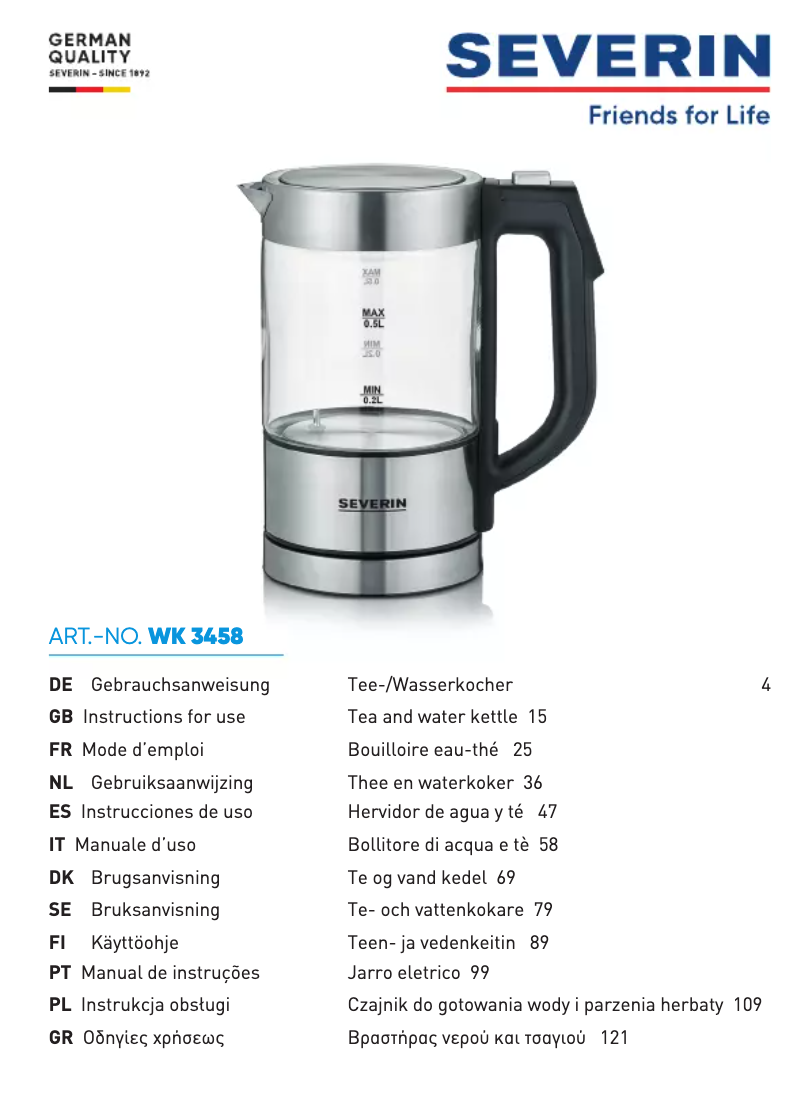 Imagen de la primera página del manual del dispositivo WK 3458