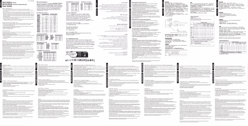 Image de la première page du manuel de l'appareil GX III Gold 650