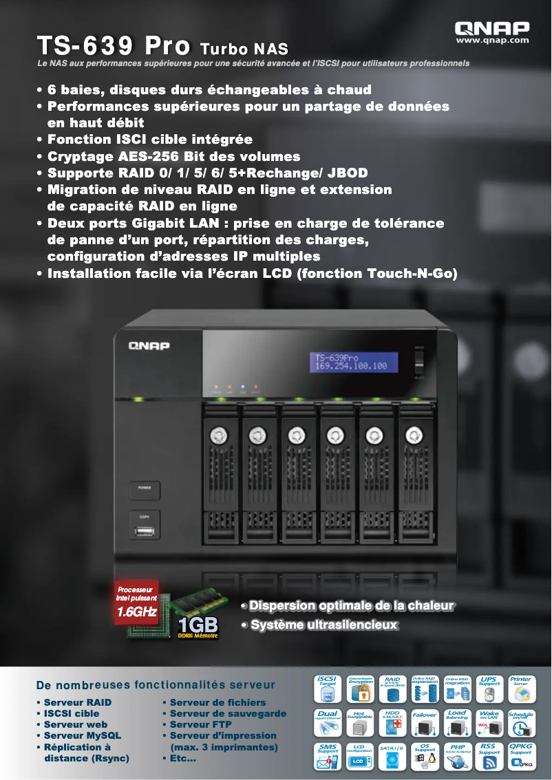 Page n°1 - Fiche technique QNAP TS-639 Pro