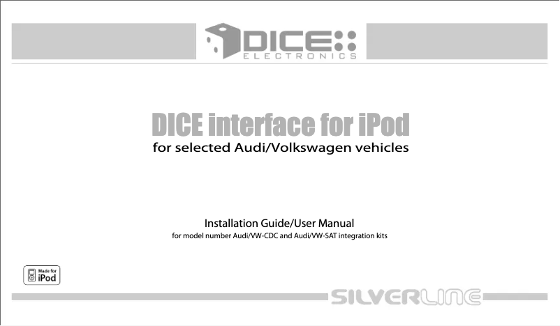 Page 1 de la notice Manuel utilisateur DICE I-AUDI/VW-SAT
