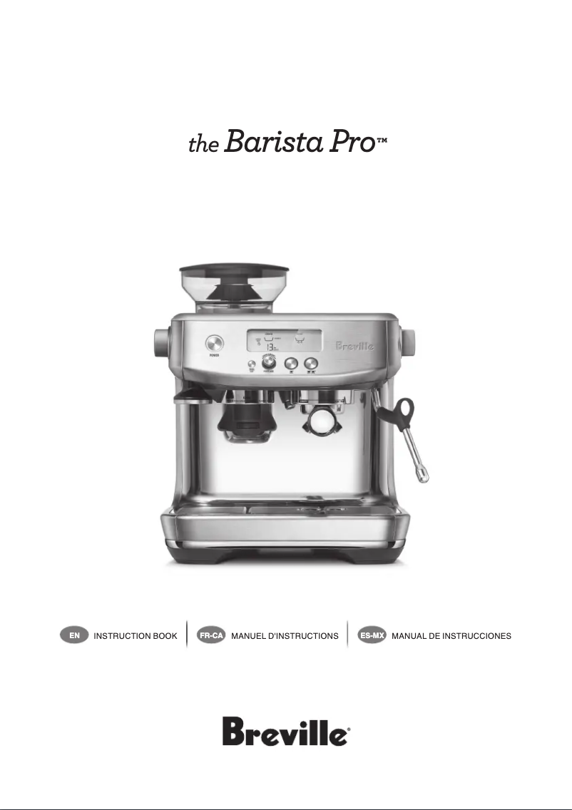 Image de la première page du manuel de l'appareil the Barista Pro BES878