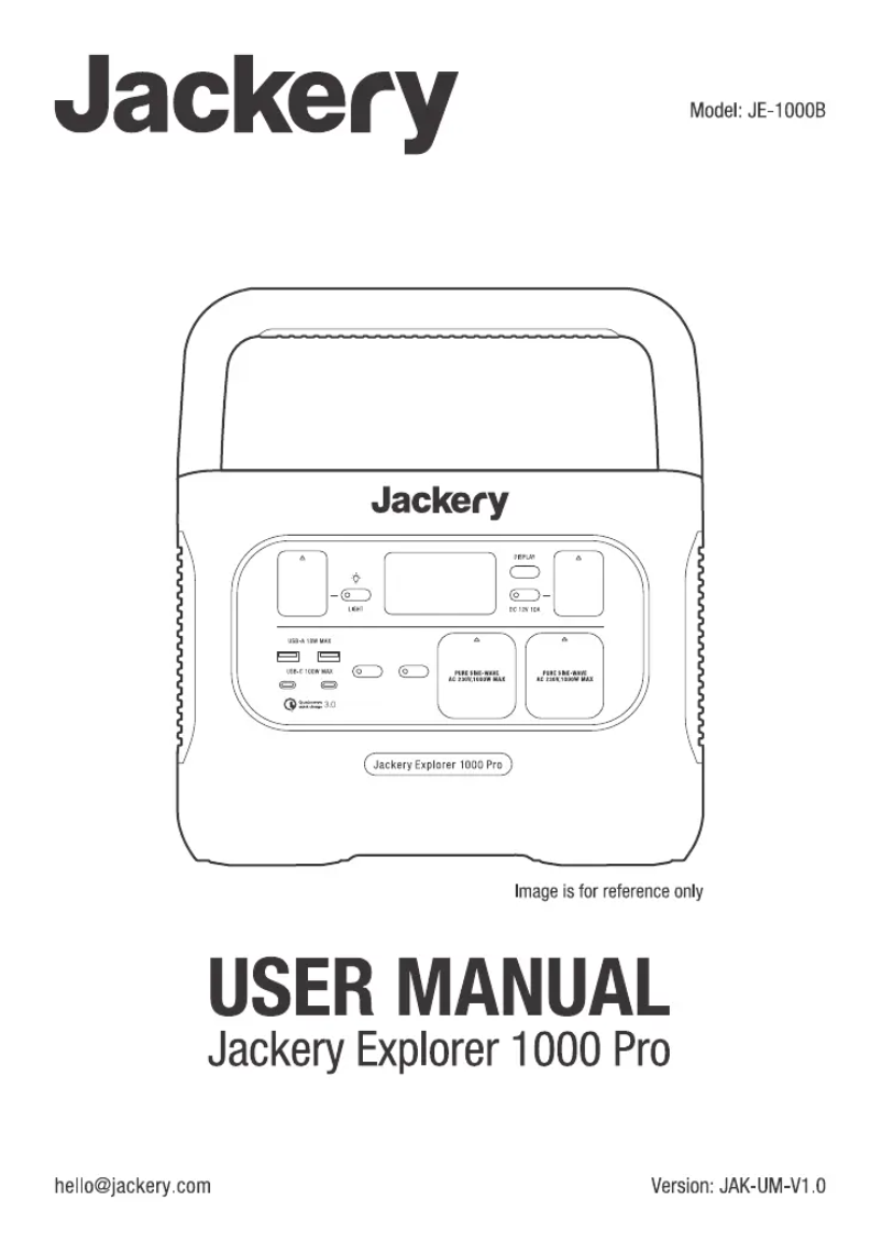 Page n°1 - Manuel utilisateur Jackery Explorer 1000 Pro