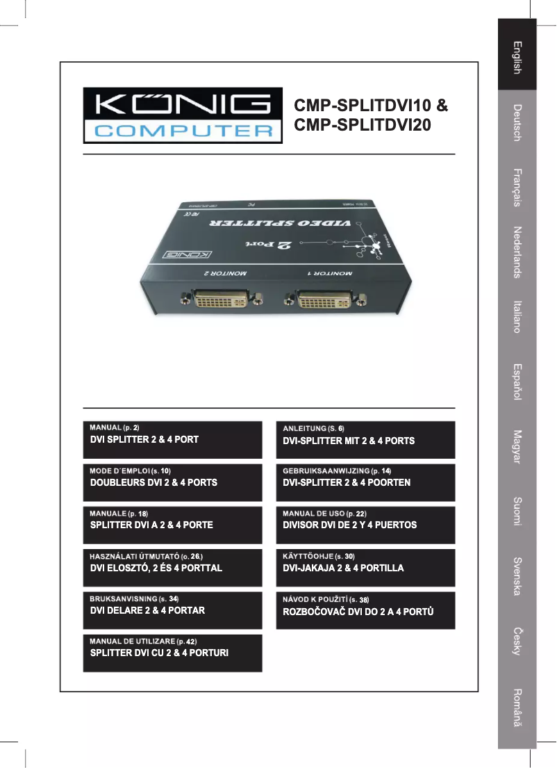 Page n°1 - Manuel utilisateur Konig CMP-SPLITDVI10