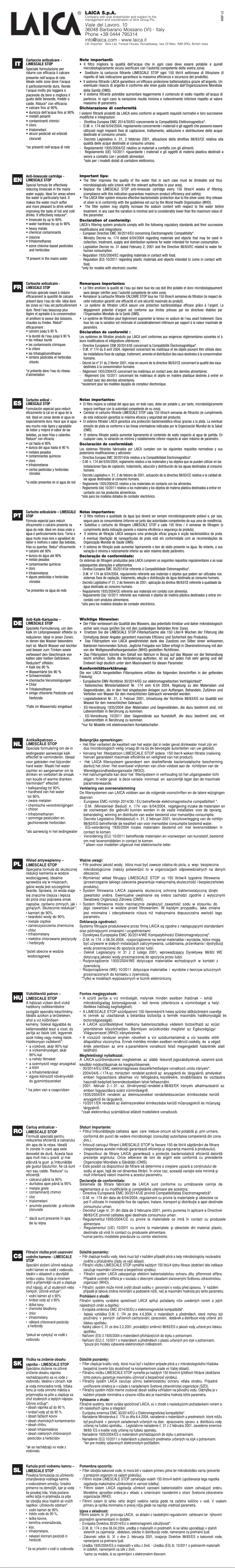 Page 1 de la notice Manuel utilisateur Laica H0M