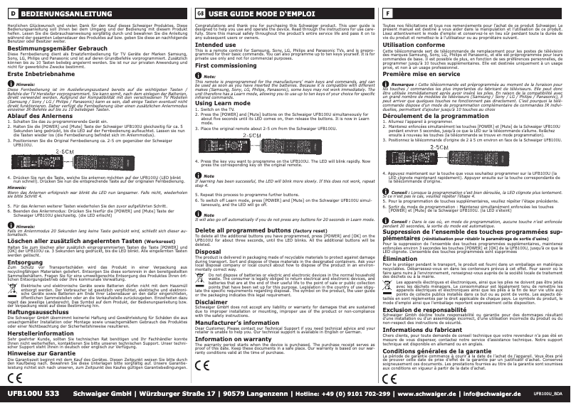 Image de la première page du manuel de l'appareil UFB100U