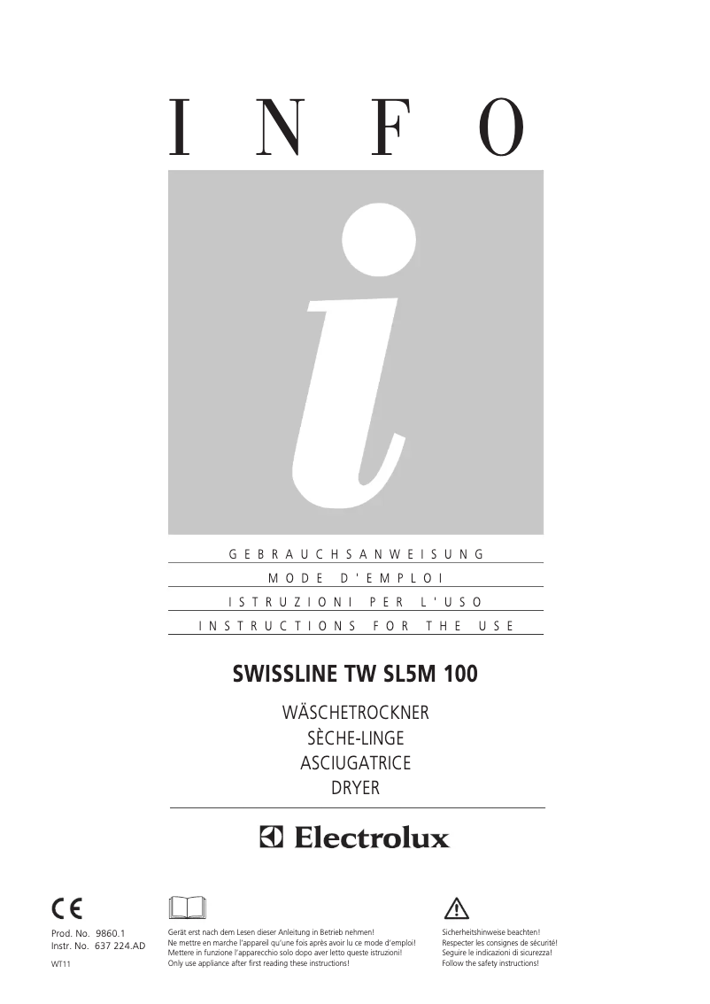 Page 1 de la notice Manuel utilisateur Electrolux TWSL5M100