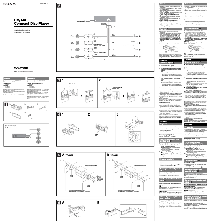 Página 1 del manual Guía de instalación Sony CXS-GT07HP