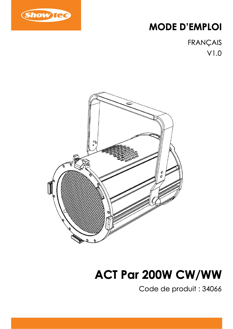 Page n°1 - Manuel utilisateur Showtec ACT Par 200  C