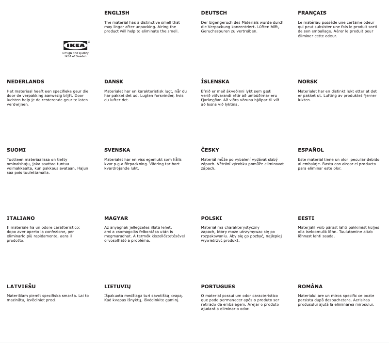 Image de la première page du manuel de l'appareil EKTORP