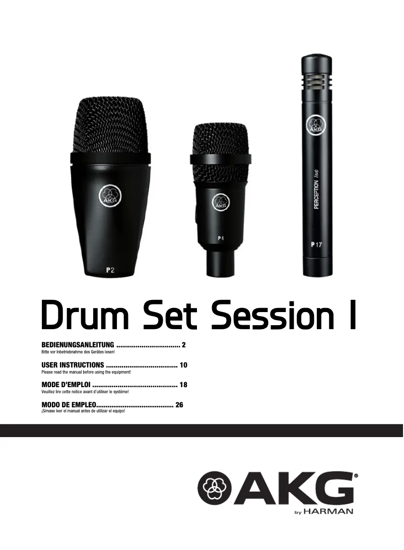 Page n°1 - Manuel utilisateur AKG Drum Set Session I