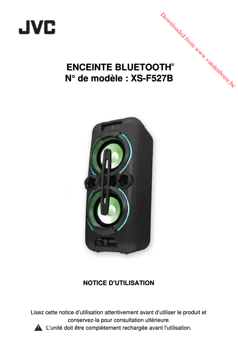 Image de la première page du manuel de l'appareil XS-F527B