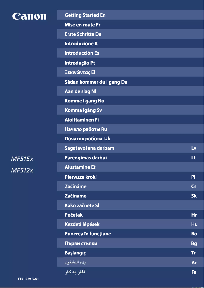 Image de la première page du manuel de l'appareil i-SENSYS MF512x