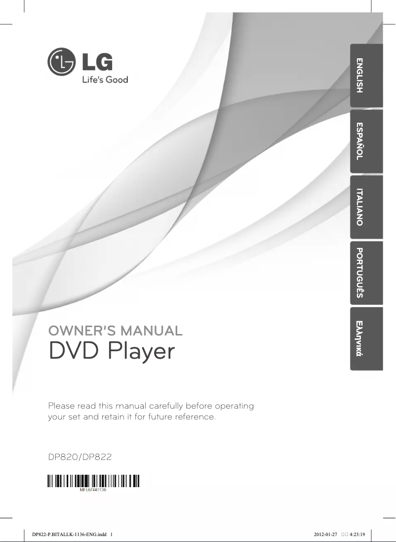 Imagen de la primera página del manual del dispositivo DP822