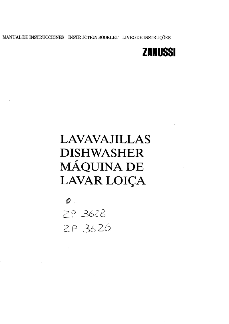 Page 1 de la notice Manuel utilisateur Zanussi ZP3628