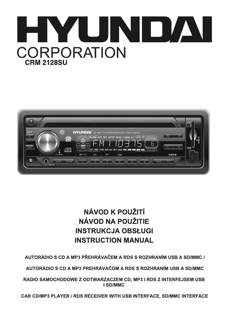 Page 1 de la notice Manuel utilisateur Hyundai CRM 2128 SU