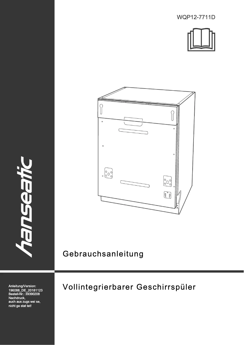 Page 1 de la notice Manuel utilisateur Hanseatic WQP12-7711D