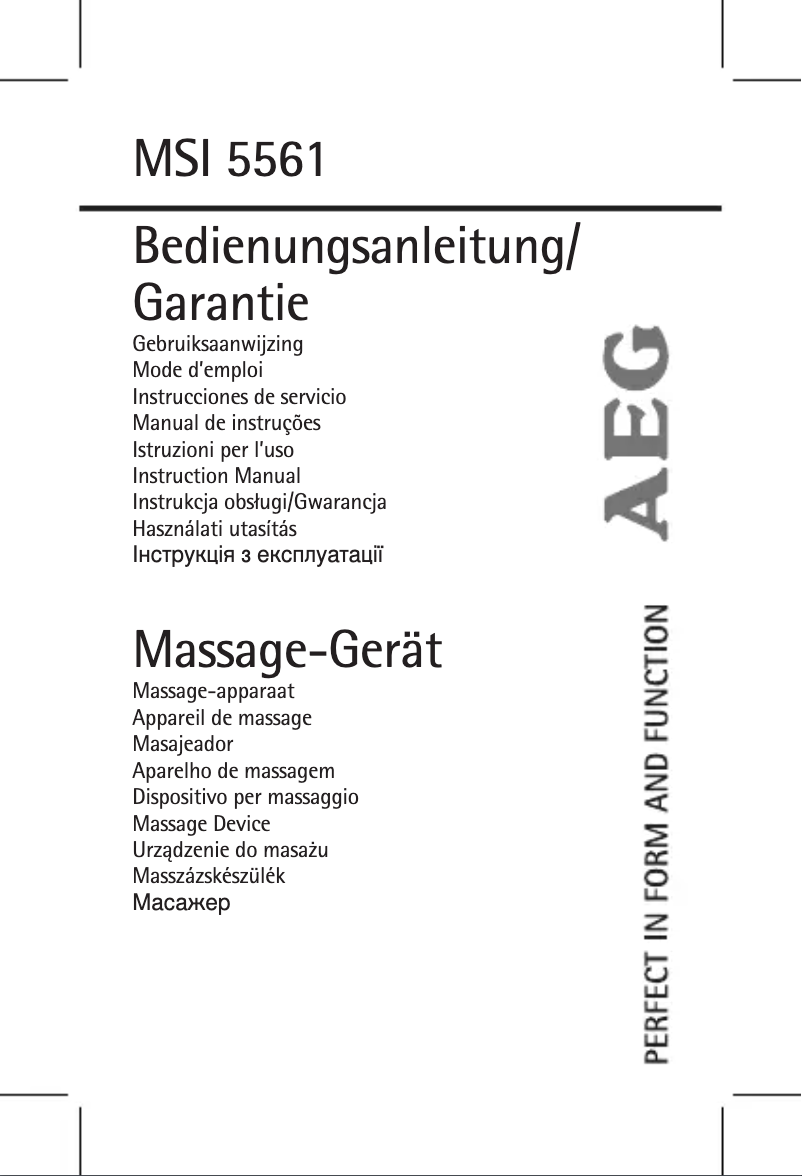 Page 1 de la notice Manuel utilisateur AEG MSI 5561