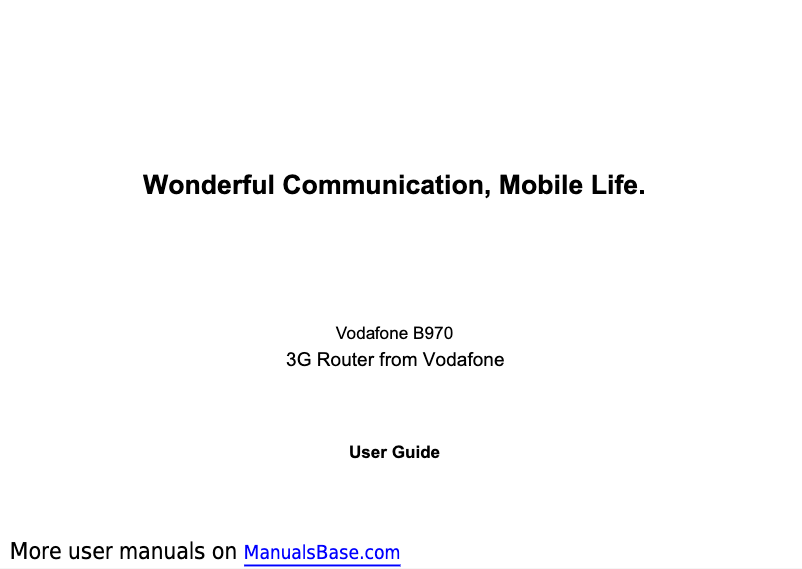 Page 1 of the manual User Manual Vodafone B970