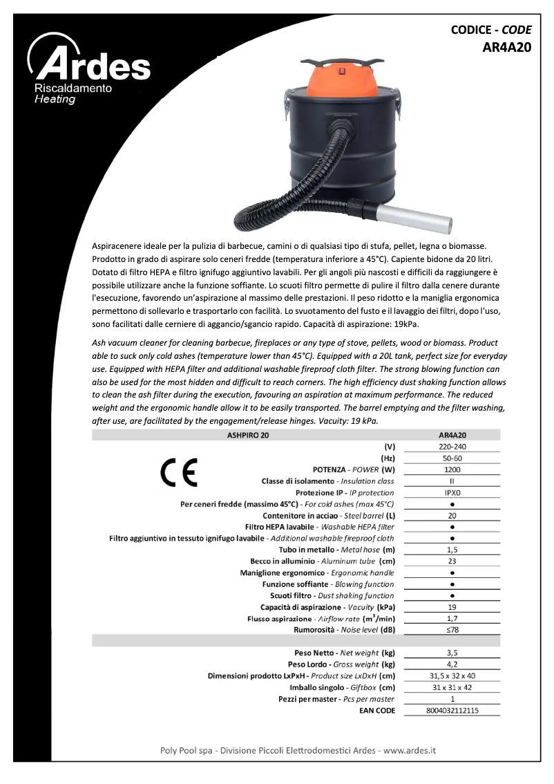 Image de la première page du manuel de l'appareil AR4A20