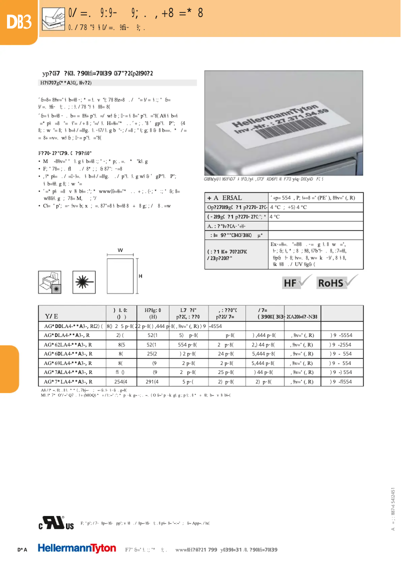 Page 1 de la notice Manuel utilisateur HellermannTyton TAG171LA4-1103-SR