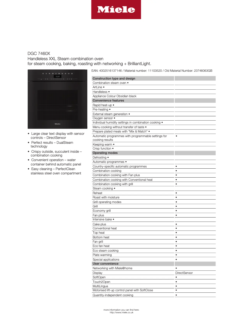 Image de la première page du manuel de l'appareil DGC 7460 X