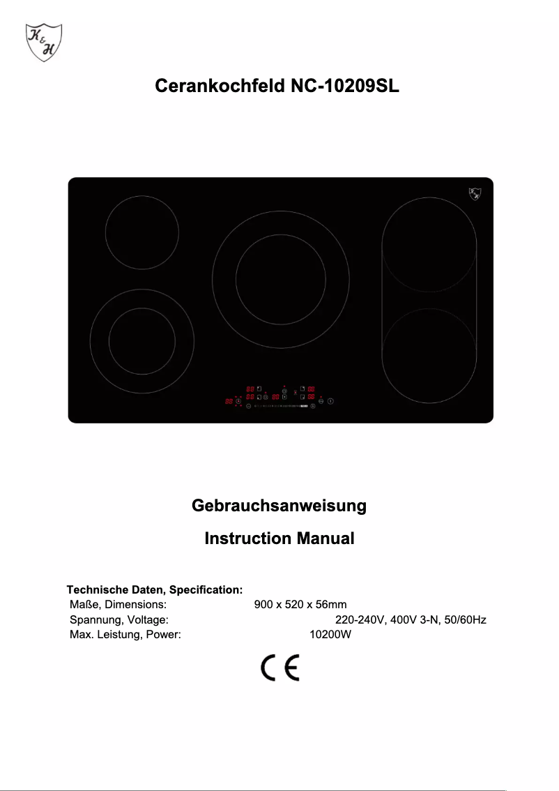 Page n°1 - Manuel utilisateur K&H NC-10209SL