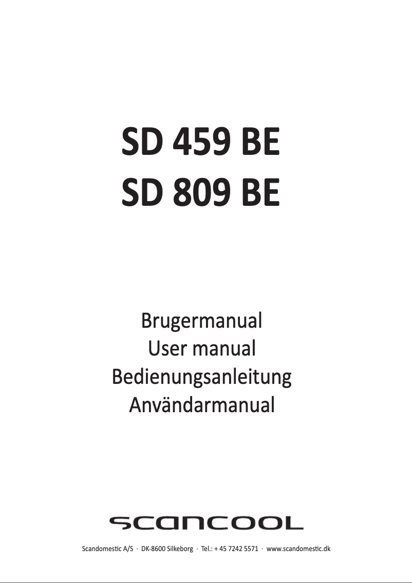 Page n°1 - Manuel utilisateur Scancool SD 809 BE