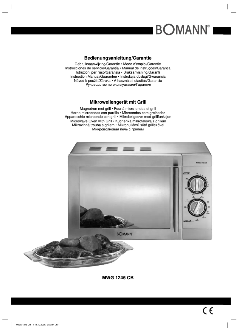 Page n°1 - Manuel utilisateur Bomann MWG 1245 CB