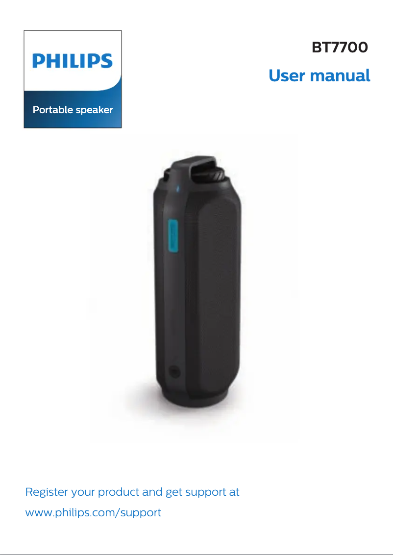 Page n°1 - Manuel utilisateur Philips BT7700