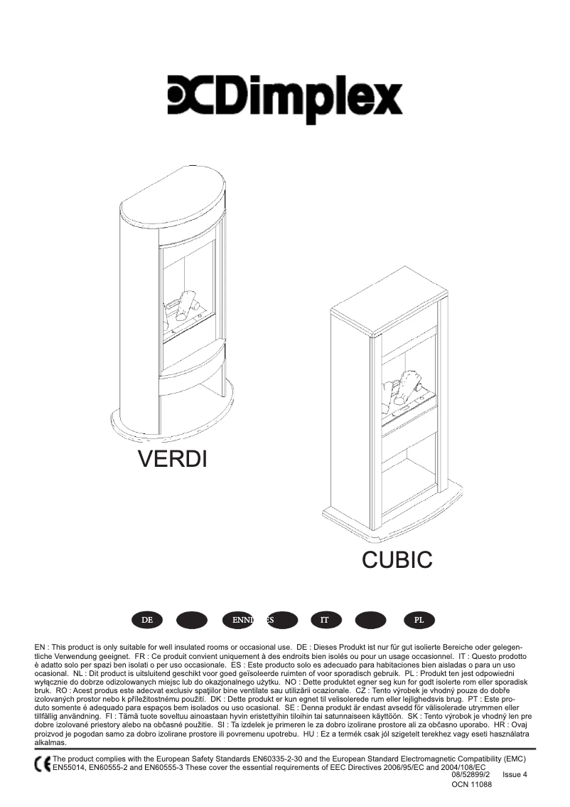 Page n°1 - Manuel utilisateur Dimplex Verdi VER20