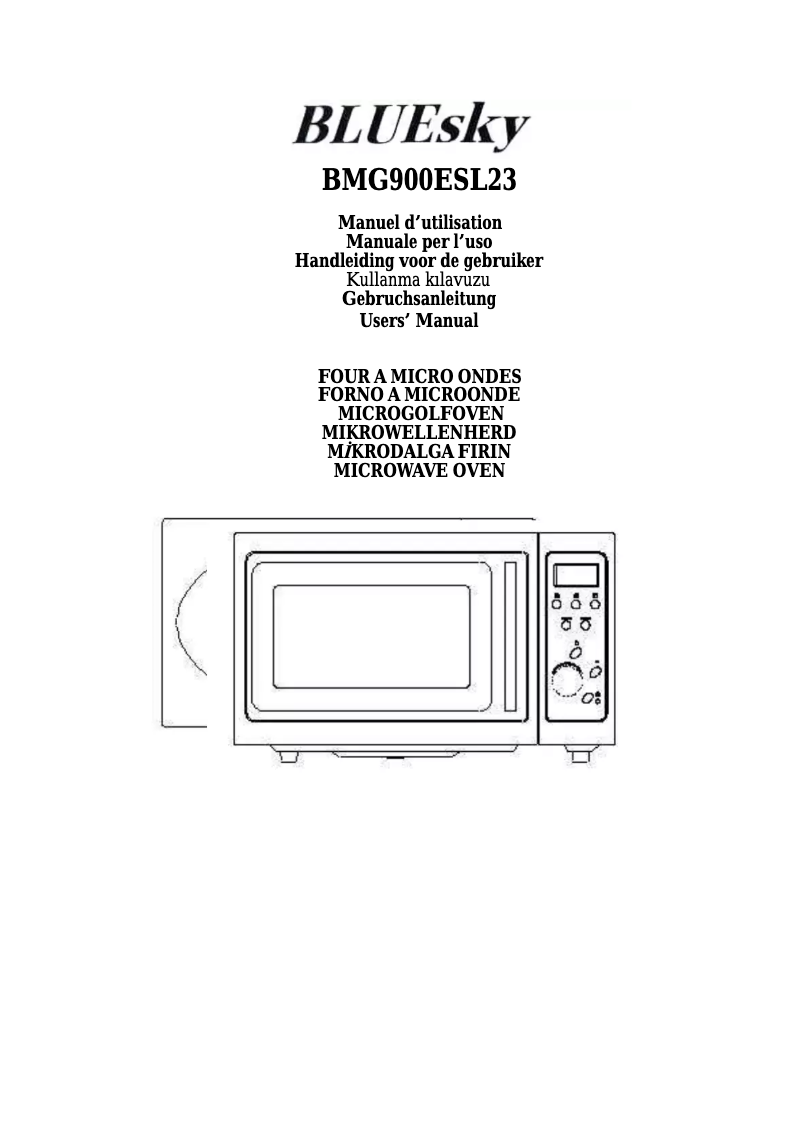 Page n°1 - Manuel utilisateur Bluesky BMG900ESL23
