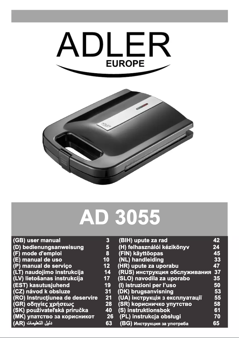 Página 1 del manual Manual de usuario Adler AD 3055