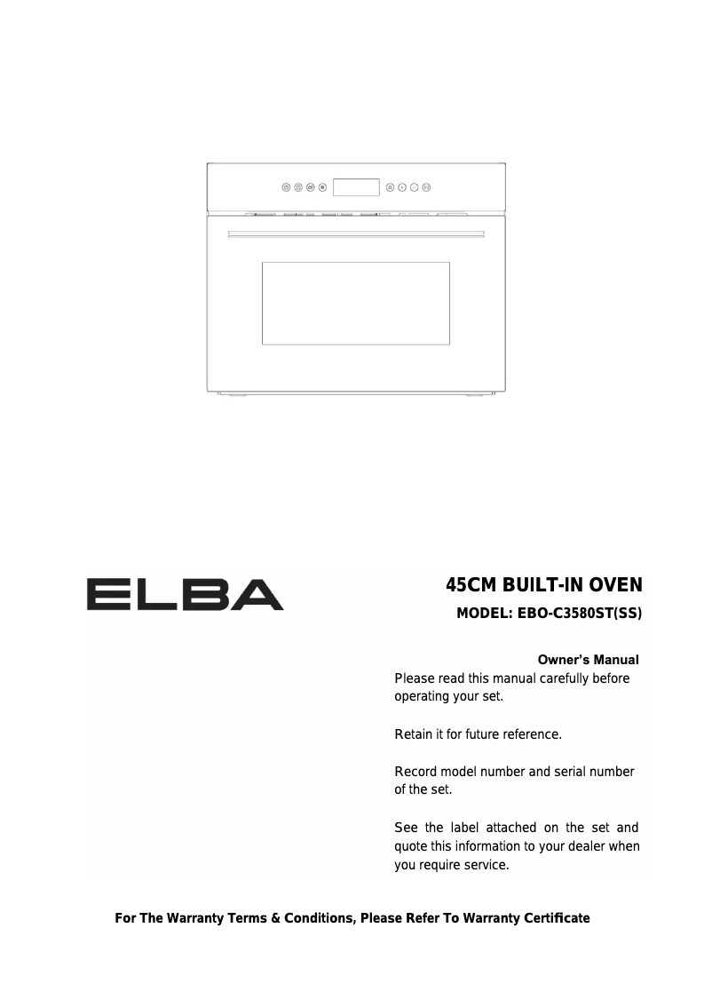 Image de la première page du manuel de l'appareil EBO-C3580ST(SS)