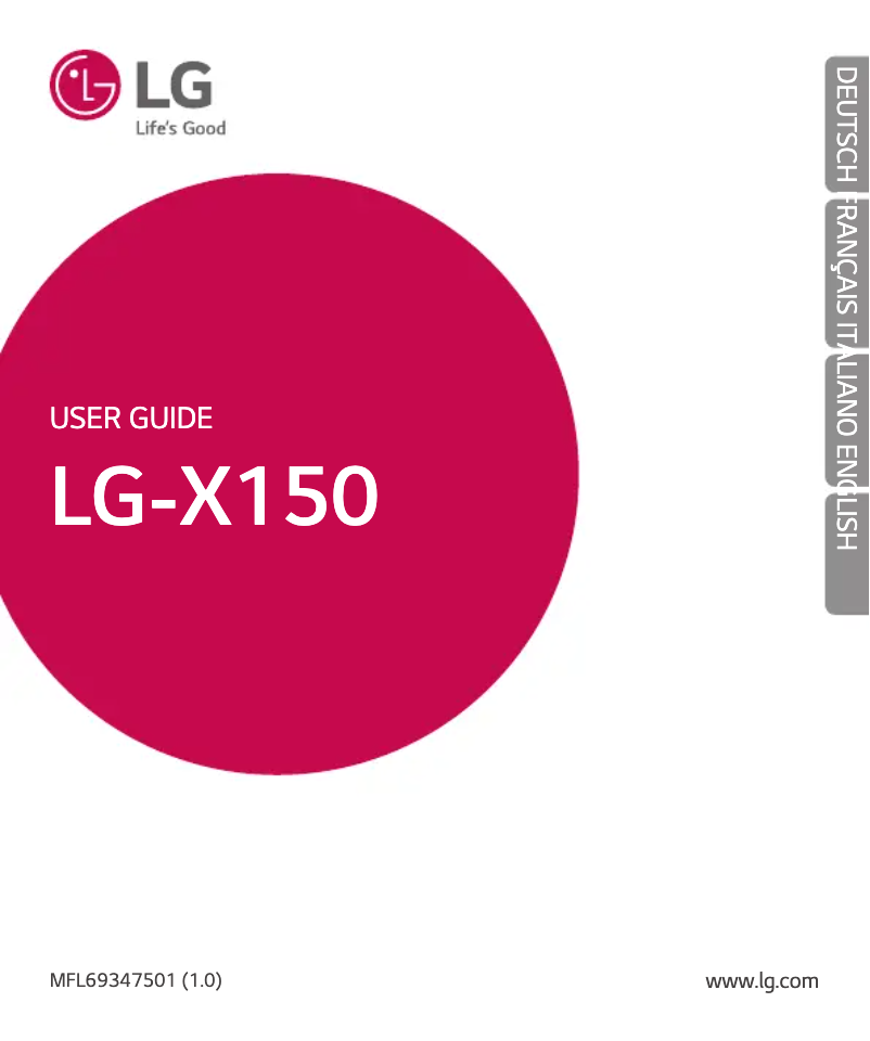 Page 1 de la notice Manuel utilisateur LG LG-X150