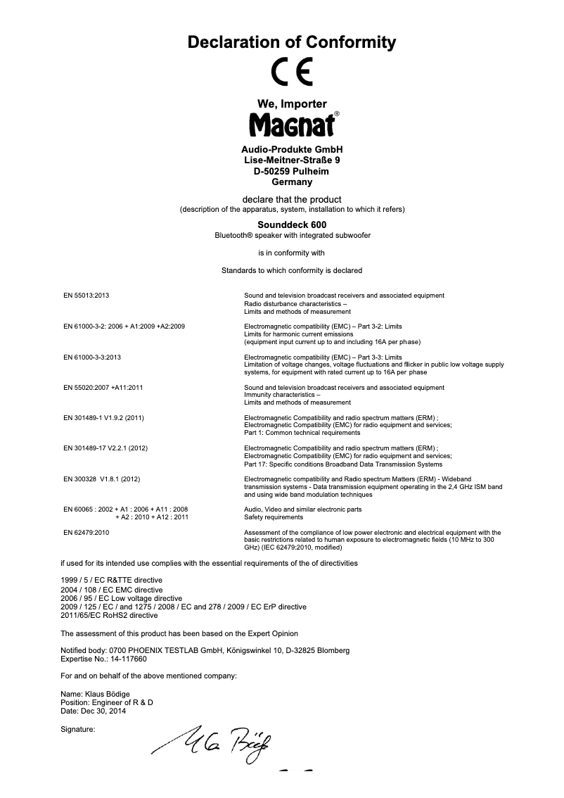 Image de la première page du manuel de l'appareil Sounddeck 600