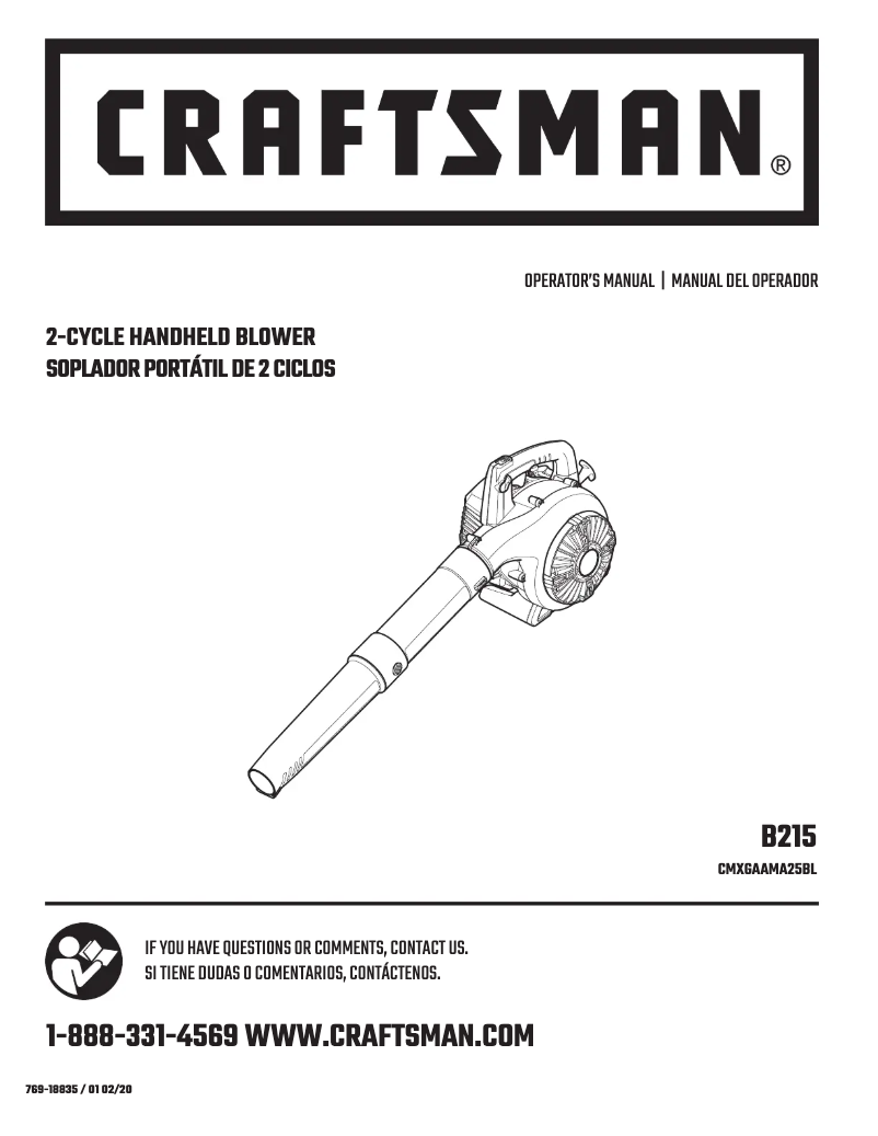 Page 1 de la notice Manuel utilisateur Craftsman CMXGAAMA25BL