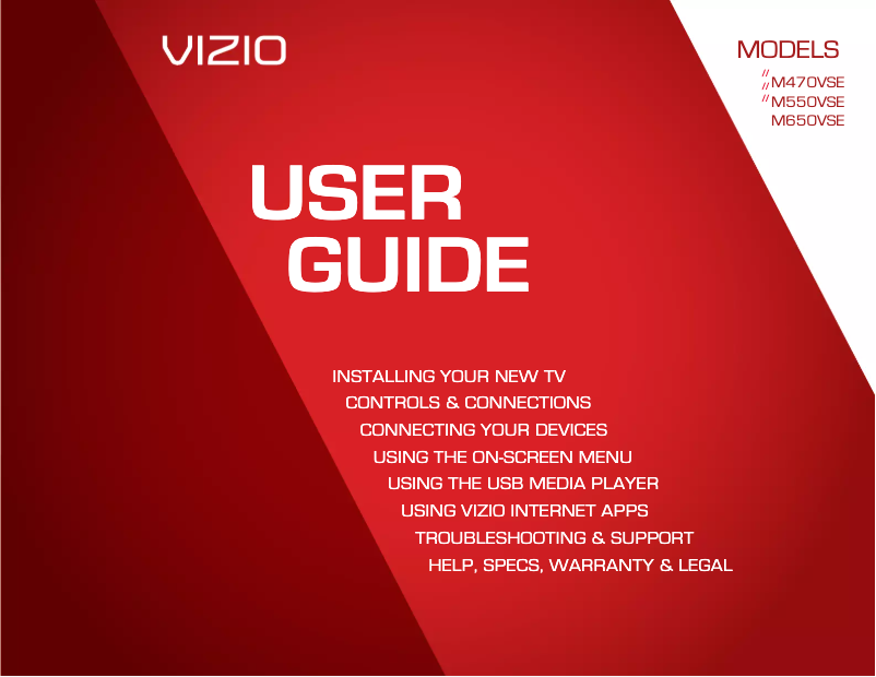 Page n°1 - Manuel utilisateur VIZIO M650VSE