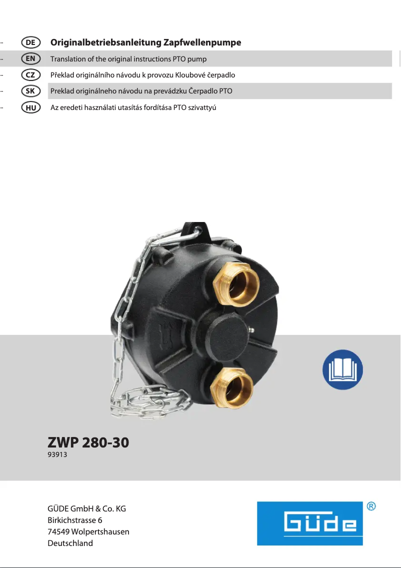 Image de la première page du manuel de l'appareil ZWP 280-30