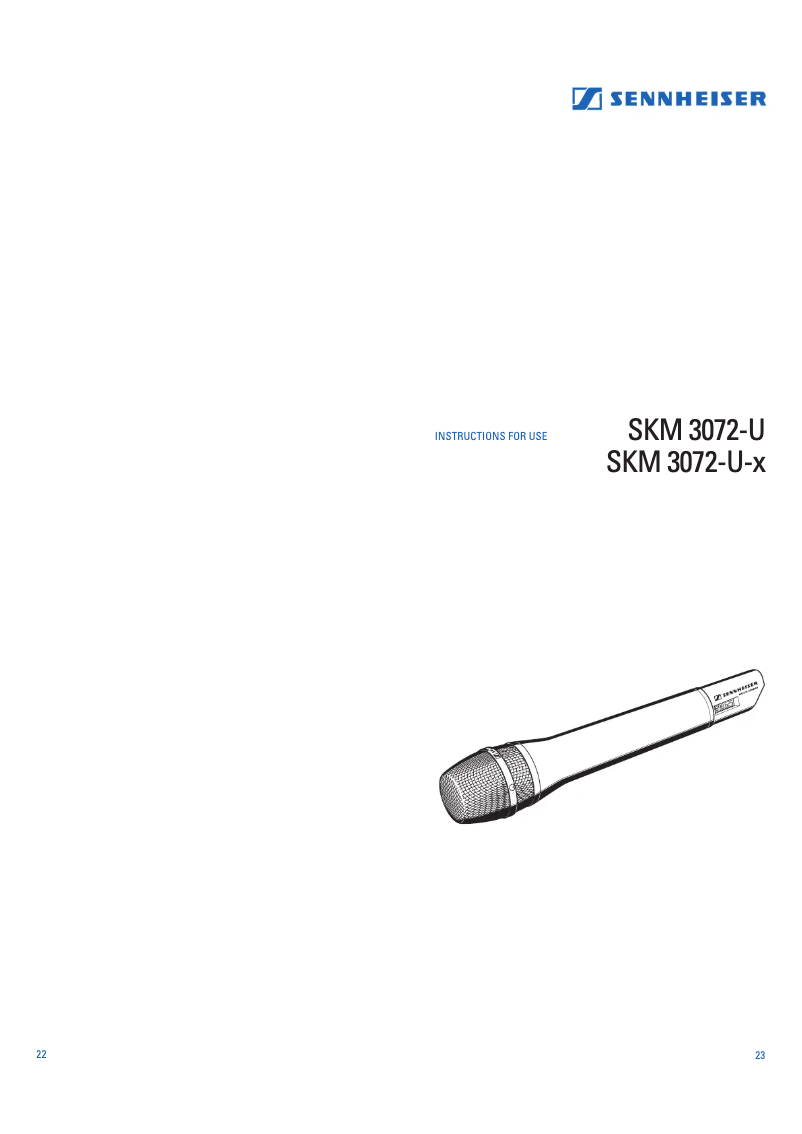 Page n°1 - Manuel utilisateur Sennheiser SKM 3072-U-x