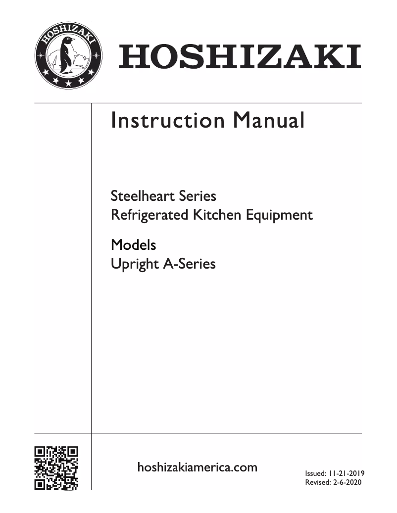 Page 1 de la notice Guide d'installation Hoshizaki Steelheart CR3S-FS