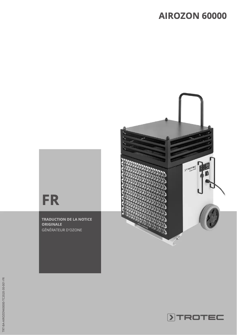 Image de la première page du manuel de l'appareil Airozon 60000