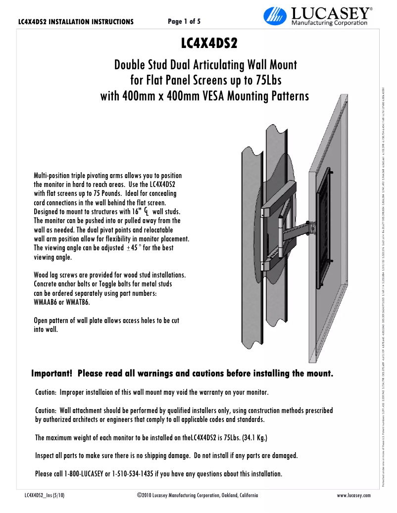 Page n°1 - Manuel utilisateur Lucasey LC4X4DS2